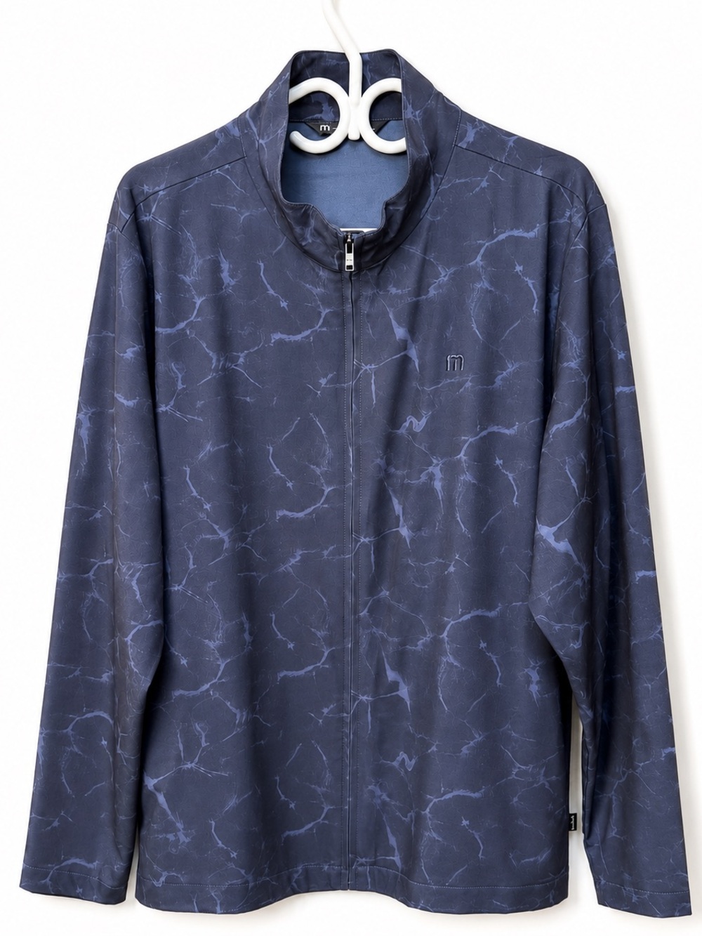 Travis Mathew Verge Full Zip Performance Jacket Blue Marble Print XL Golf
